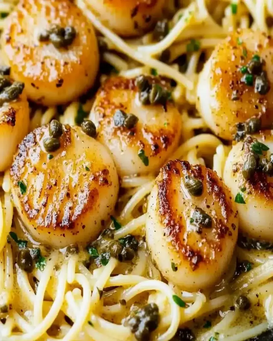 Scallop Pasta with Caper Butter Sauce A Must Try Gourmet Recipe