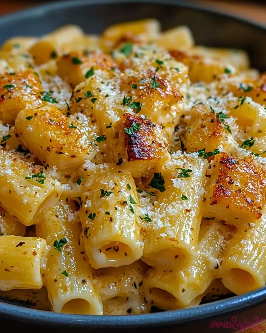 Garlic Butter Chicken with Rigatoni and Parmesan