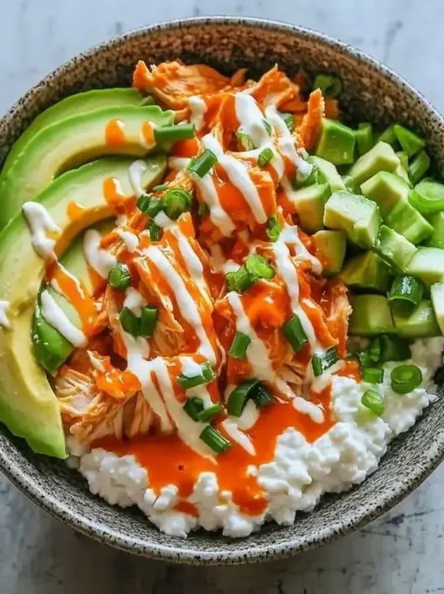 Buffalo Chicken Cottage Cheese Bowl