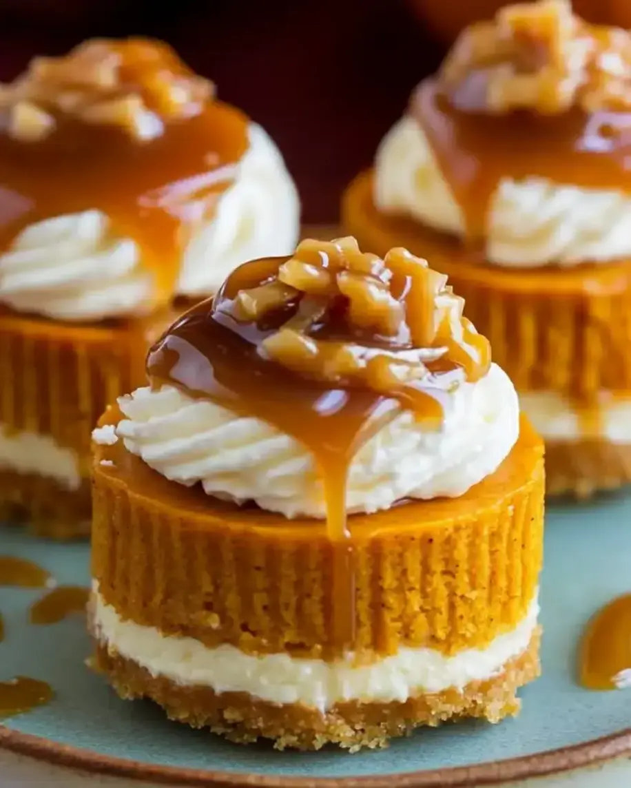 Mini Pumpkin Cheesecake Bites with Caramel Walnut Topping The Ultimate Fall Treat