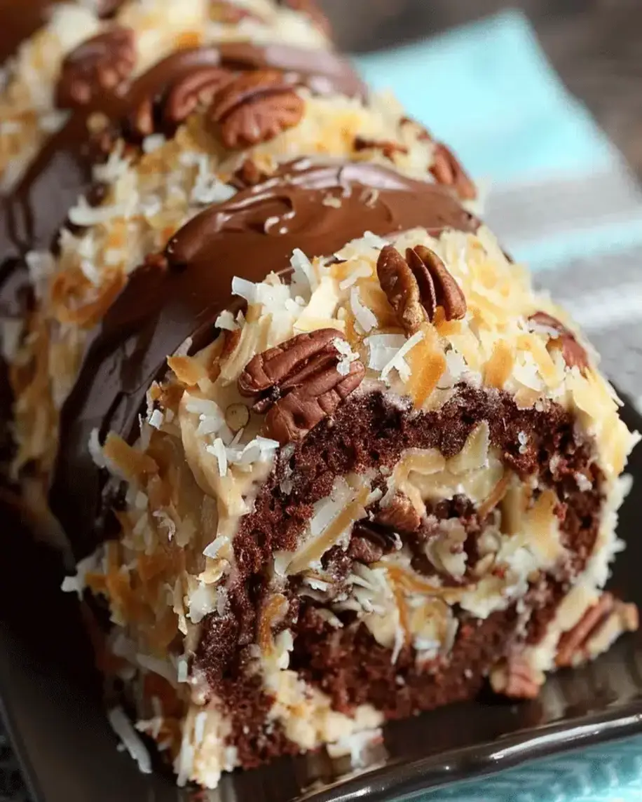 Decadent German Chocolate Coconut Pecan Roll Cake A Must Try Dessert