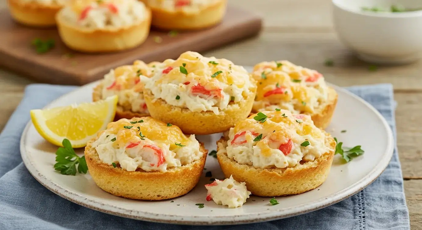 Old English Crab Melt Muffins