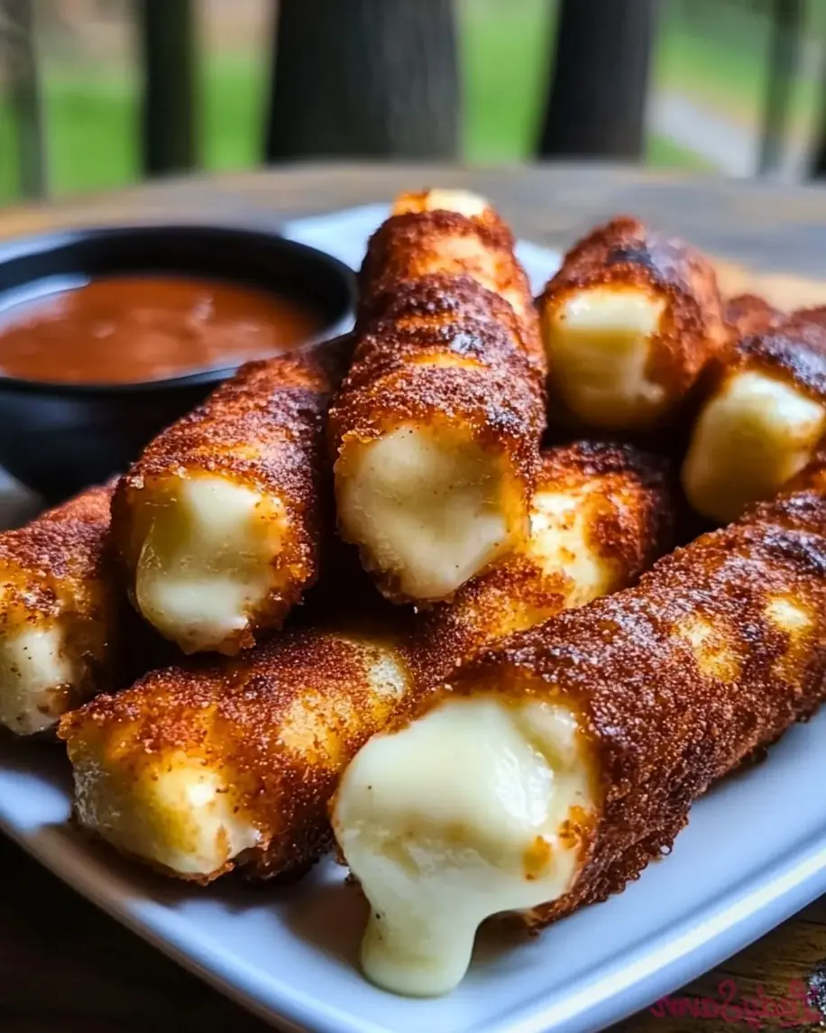 Nashville Hot Beef Wrapped Mozzarella Sticks