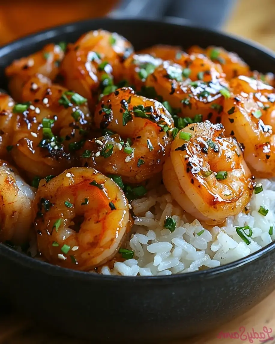 20 Minute Honey Garlic Shrimp Rice Bowl