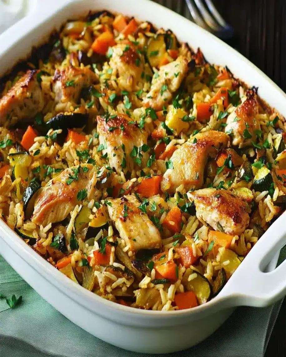 Baked Rice with Vegetables Chicken Cozy One Pot Magic