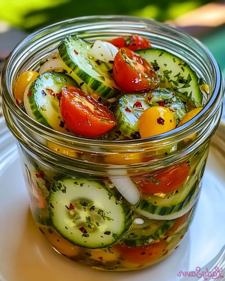 Marinated Cucumbers Onions and Tomatoes
