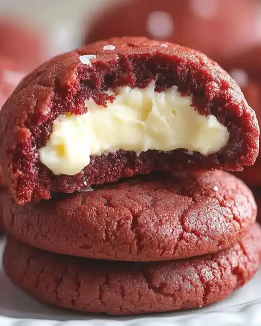 Red Velvet Cheesecake Stuffed Cookies Ooey Gooey Perfection