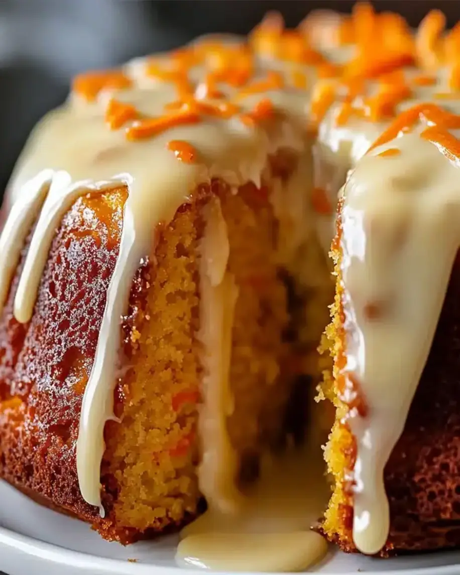 Carrot Pound Cake with Vanilla Glaze Moist Easy Delicious
