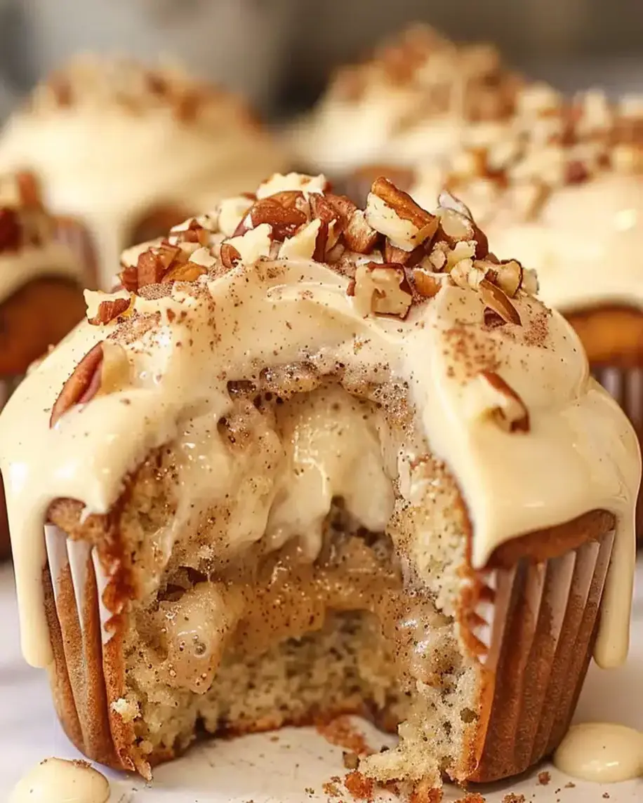 Banana Cinnamon Pecan Cupcakes with Cream Cheese Frosting Moist Flavorful Irresistible