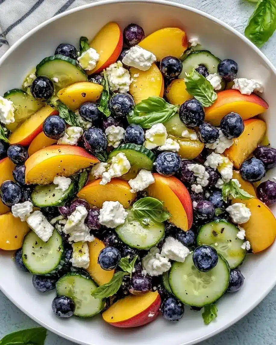 Blueberry Peach Feta Salad