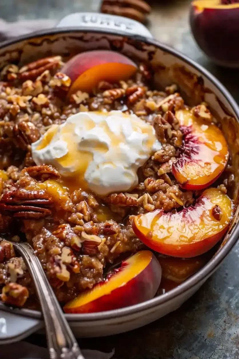 Indulge in Southern Charm Bourbon Pecan Peach Crisp Recipe