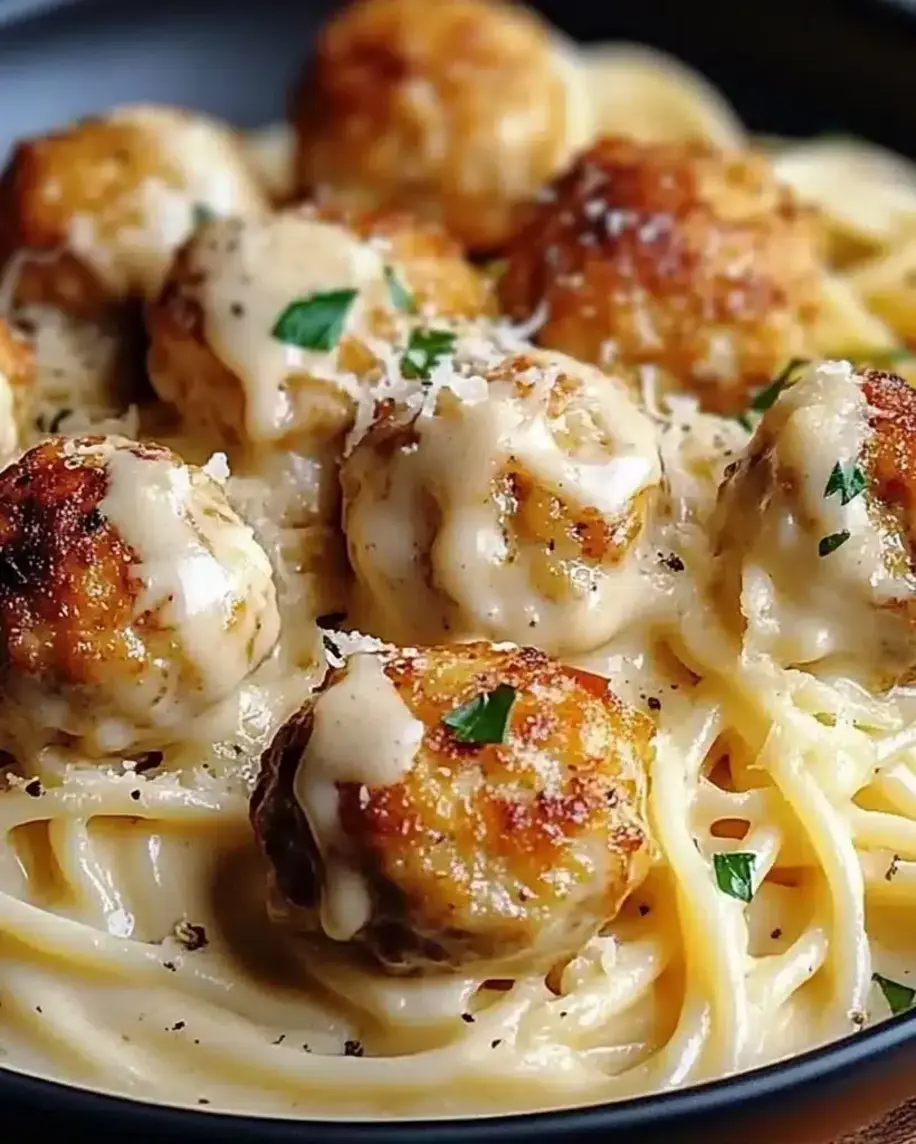 Garlic Butter Chicken Balls Creamy Parmesan Pasta Weeknight Magic