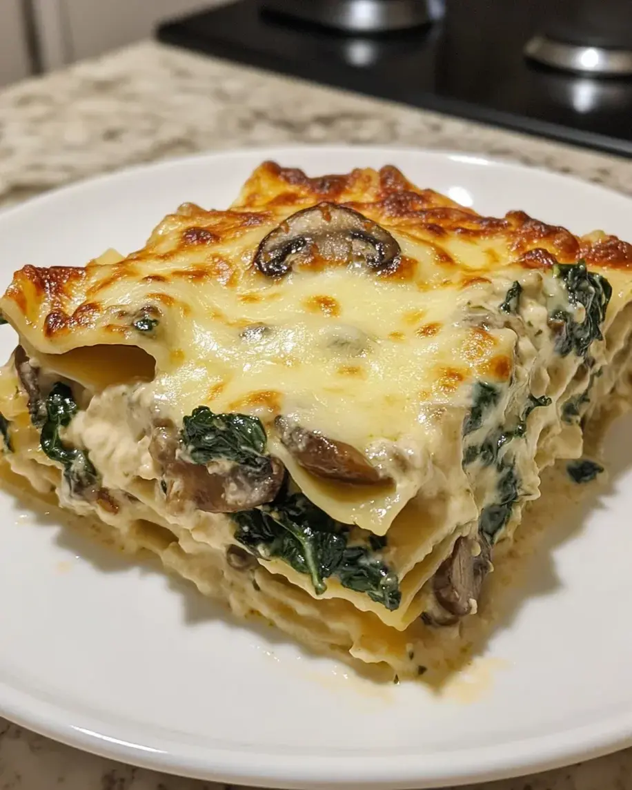 Creamy Spinach Mushroom Lasagna