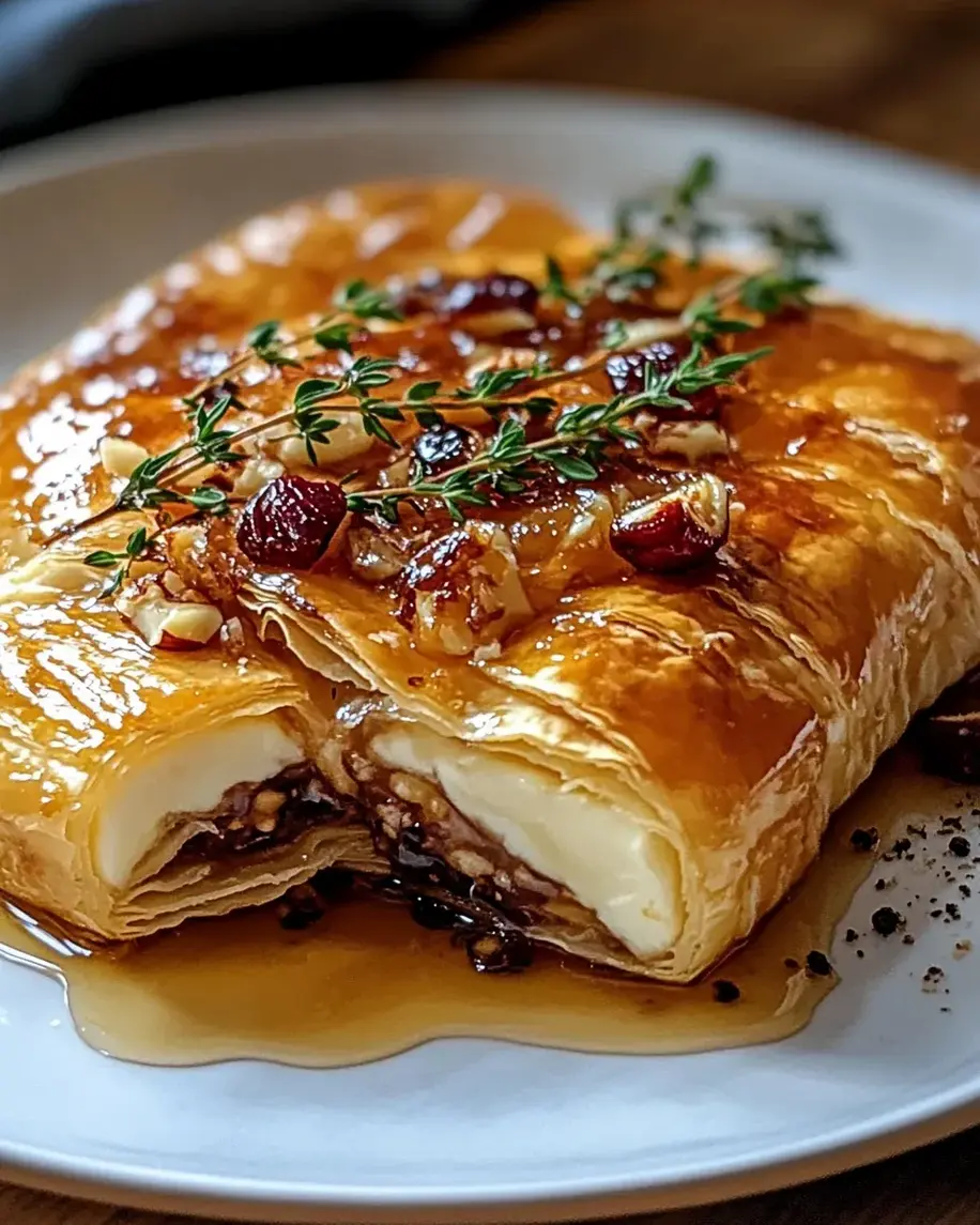 Baked Brie in Puff Pastry with Honey and Fig