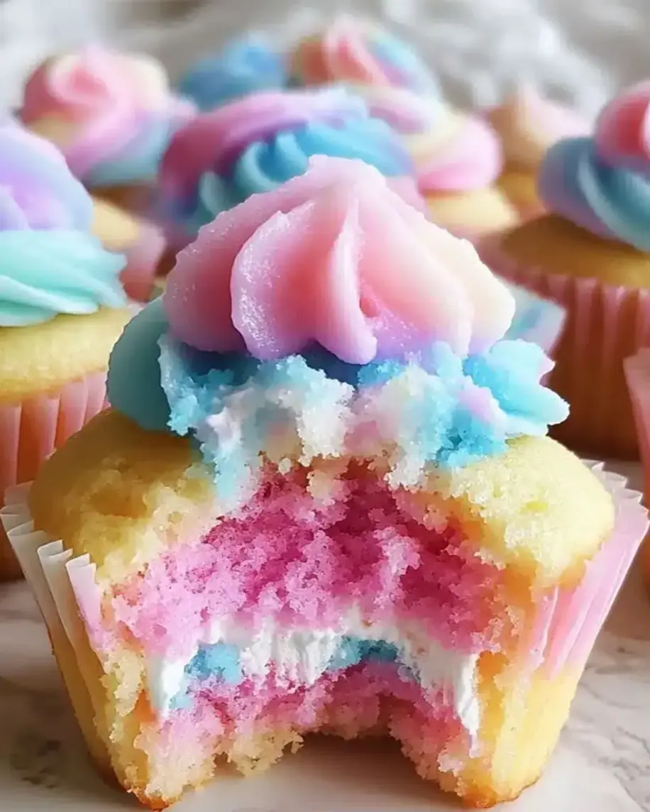 Easy Fluffy Cotton Candy Cupcakes You Need to Try
