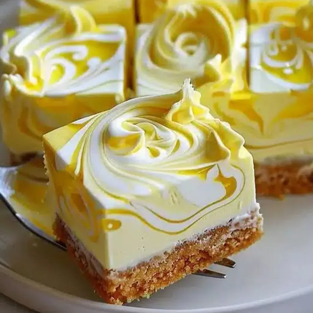 Elegant Lemon Marbled Cheesecake Bars Recipe