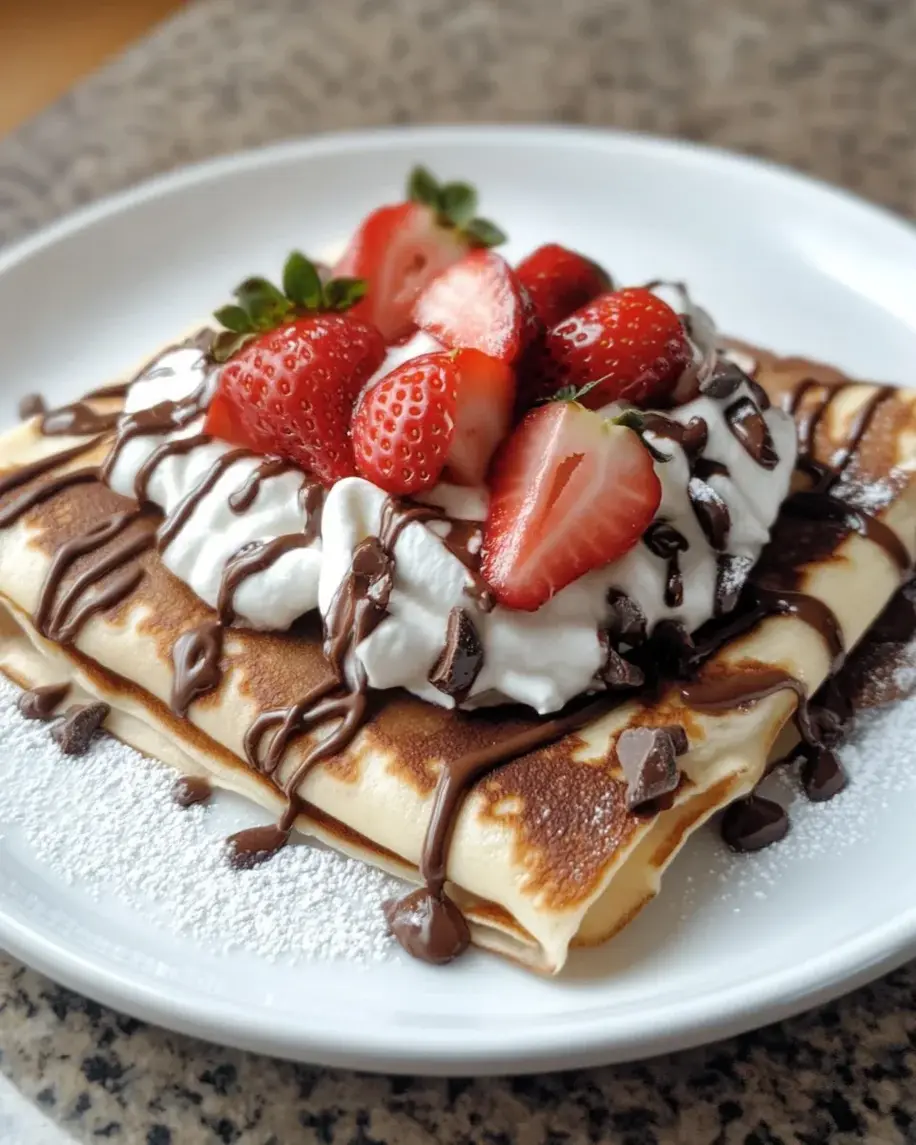 Strawberry Cream Chocolate Crepes