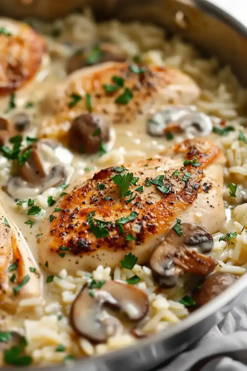 Cream of Mushroom Chicken and Rice Perfection