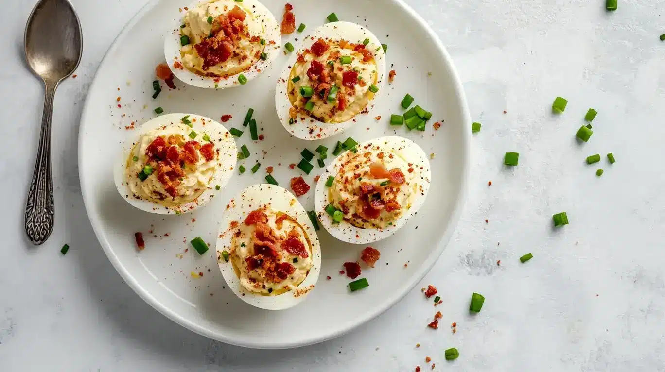 Deviled Eggs with Bacon Chives Irresistibly Creamy