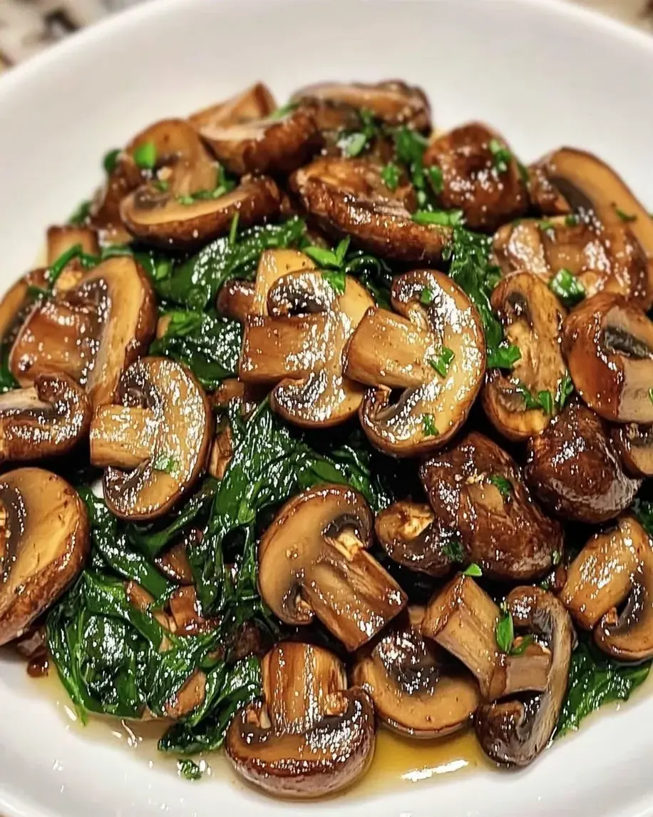 Sauteed Mushrooms with Spinach