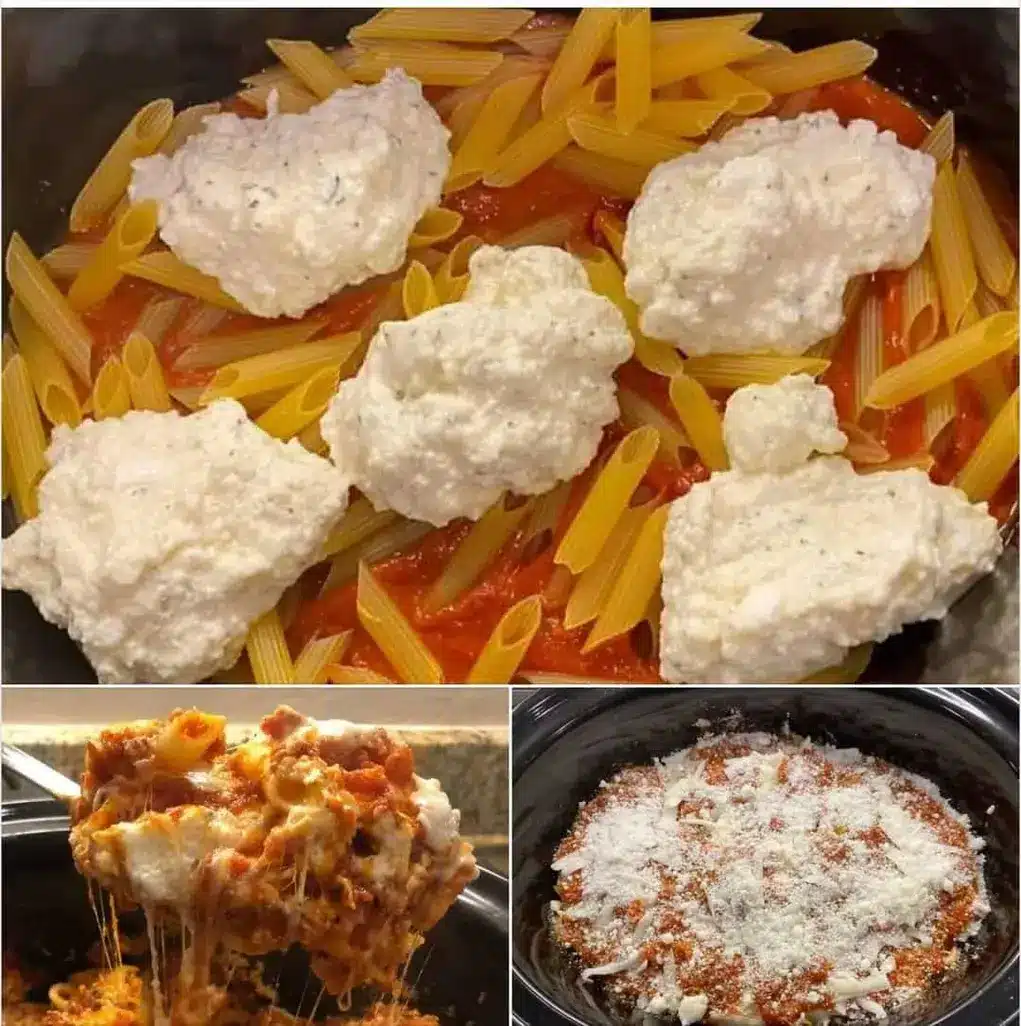 Crock Pot Baked Ziti A Meaty Cheesy Crowd Pleaser