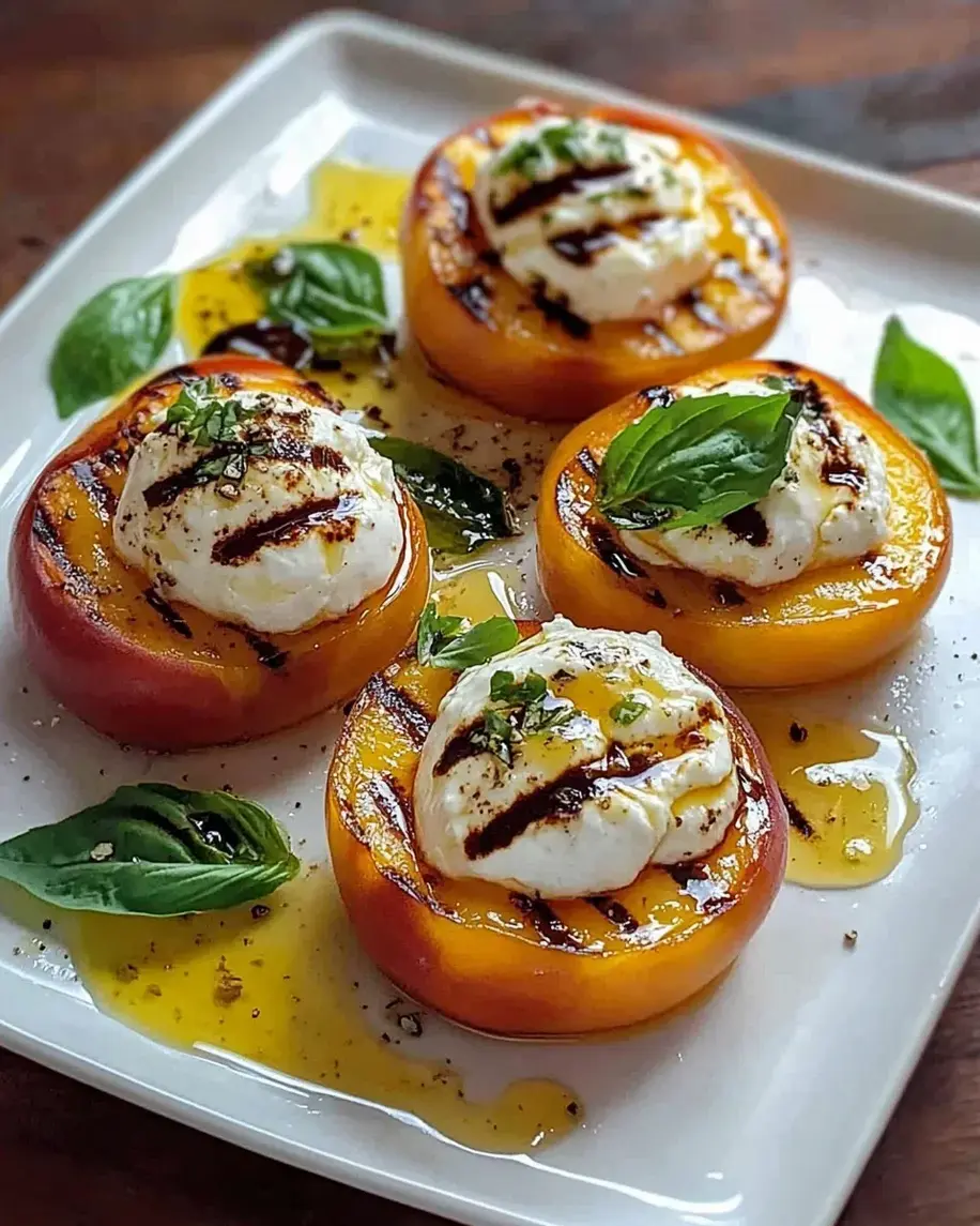 Grilled Nectarines with Burrata and Honey