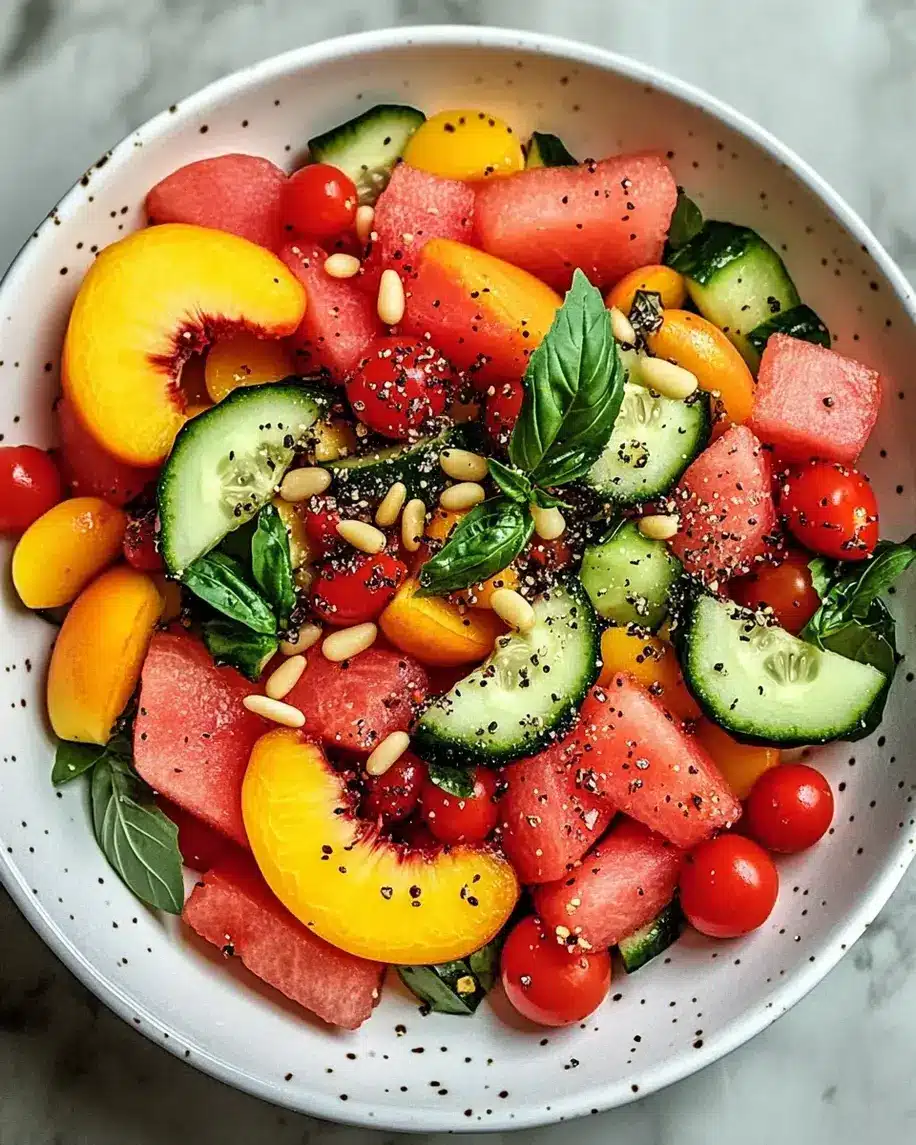 Summer peach watermelon salad