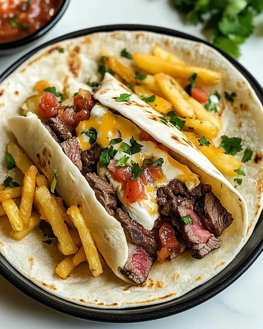 STEAK CHEESE DIRTY FRY BURRITOS