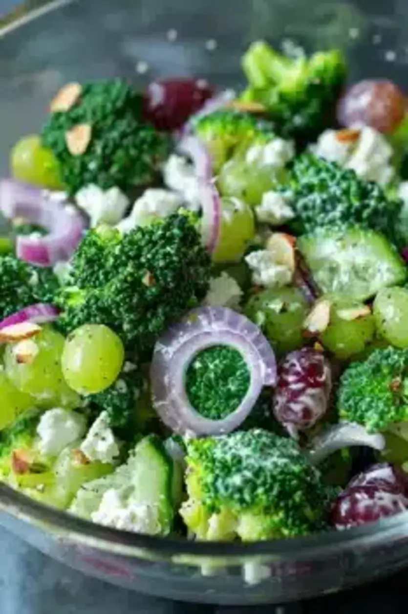 Refreshing Broccoli Grape and Cucumber Salad
