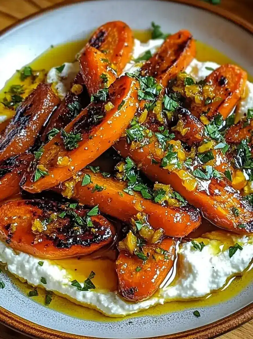 Roasted Carrots with Whipped Ricotta and Hot Honey