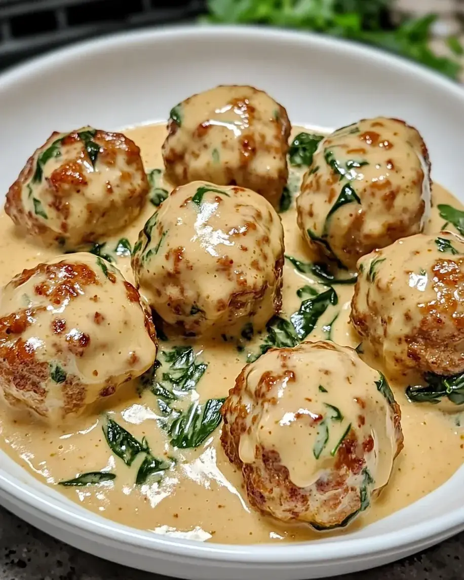 Garlic butter meatballs with creamy parmesan