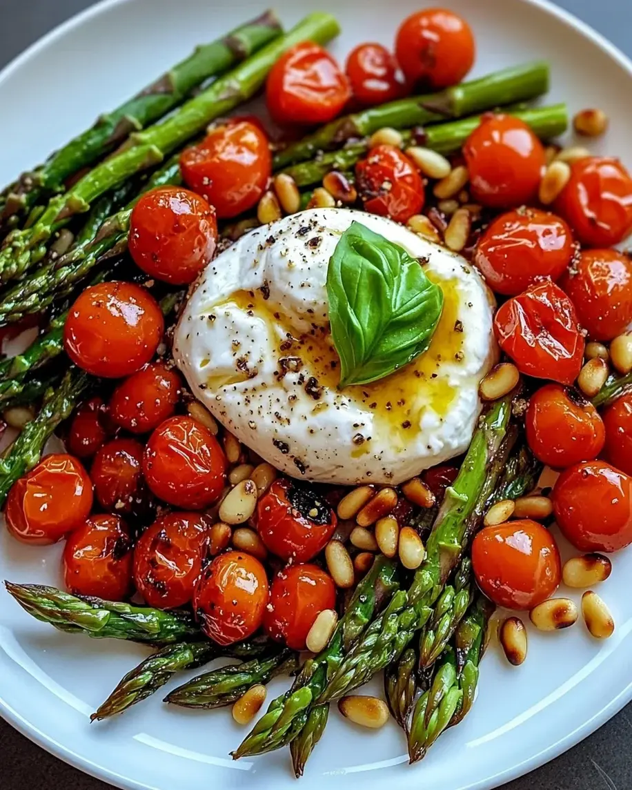 Asparagus Tomato Salad with Burrata Cheese
