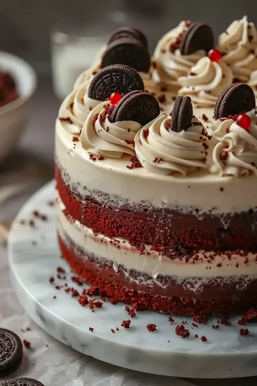 Luscious Red Velvet Oreo Cake