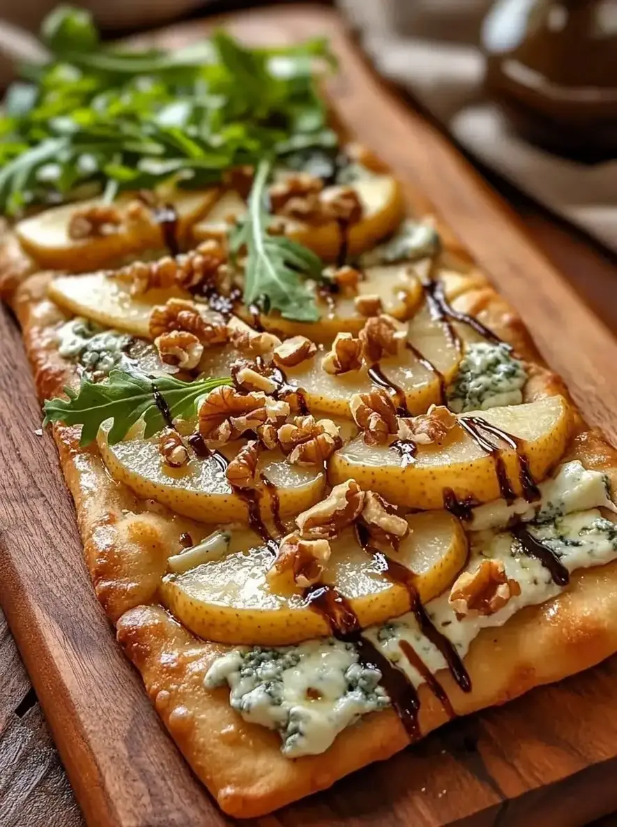 Pear Gorgonzola and Walnut Flatbread