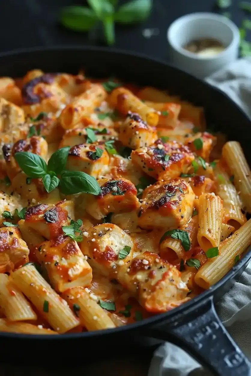 Easy Chicken Mozzarella Pasta