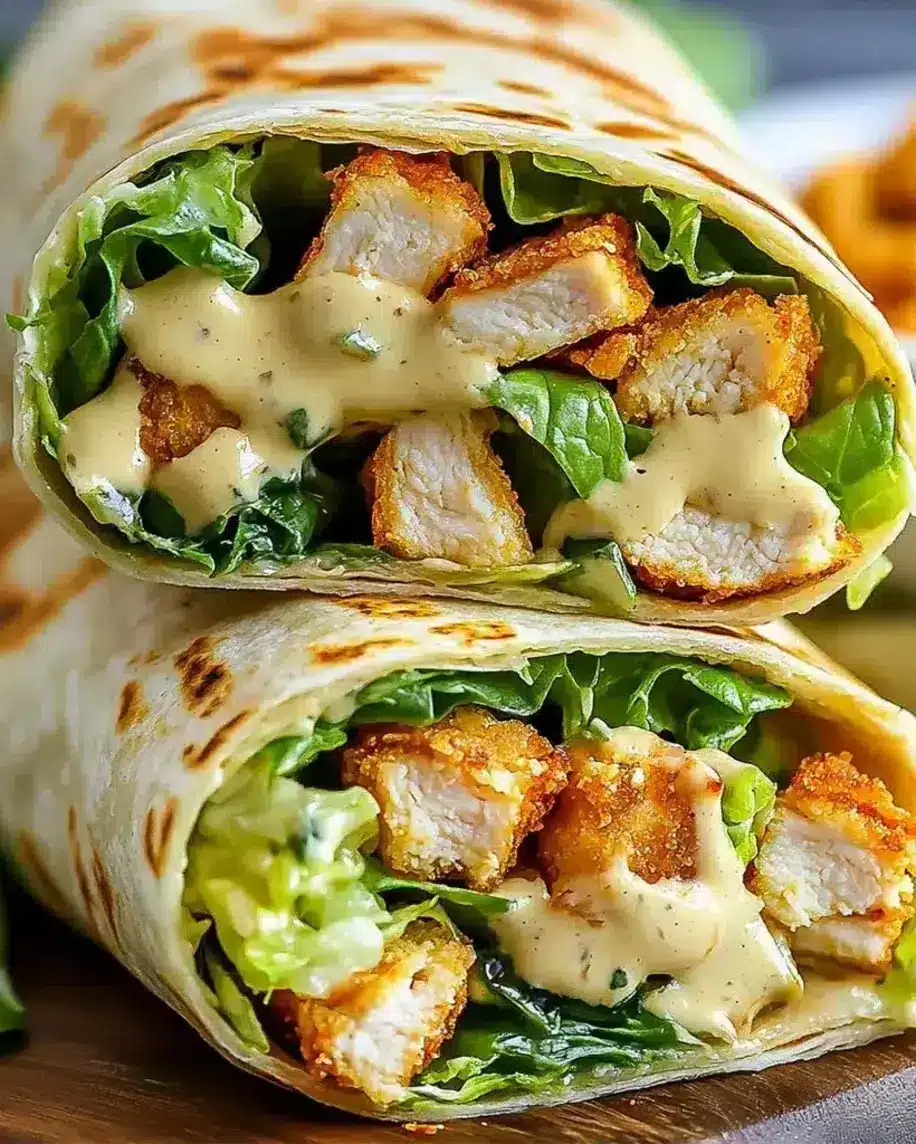Crunchy Chicken Caesar Wrap Youll Want Every Day