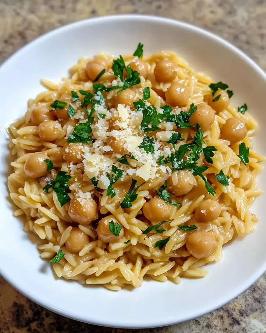 Creamy Lemon Ricotta Orzo with Chickpeas