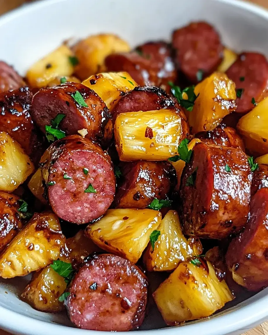 Pineapple Hasselback Kielbasa Bites are a must try